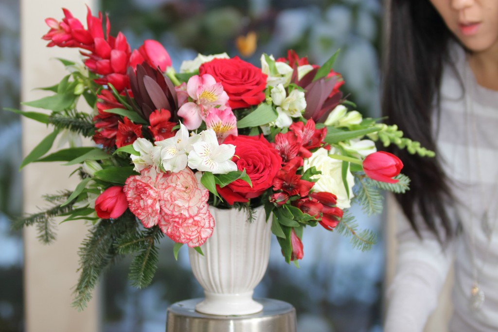 Grand Rapids Wedding Planner and Floral Designer - DIY Christmas Holiday Flower Arrangement Centerpiece - Step 12