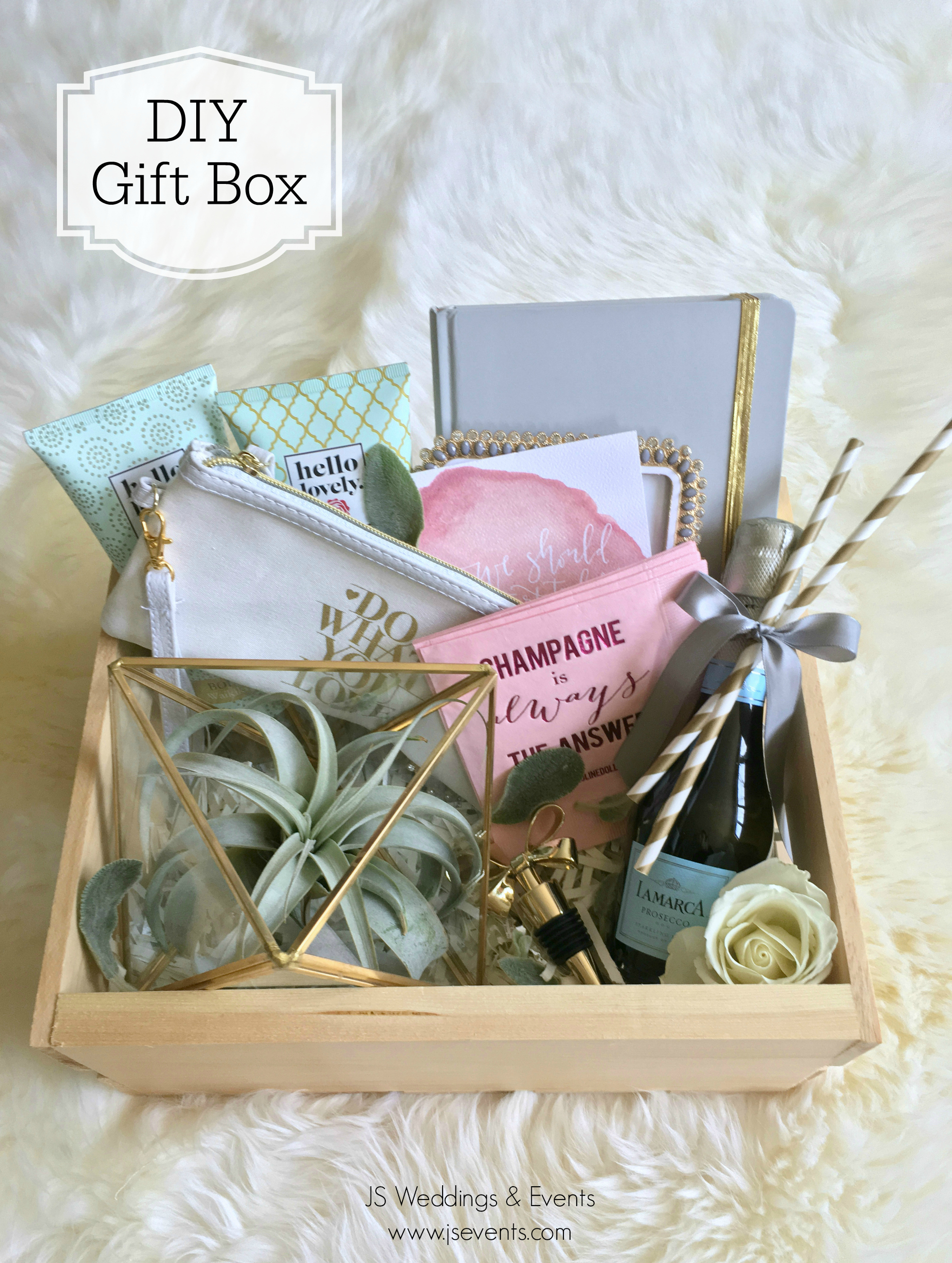 JS Weddings and Events Grand Rapids Wedding Planner and Floral Designer - DIY Bridesmaid Gift Box