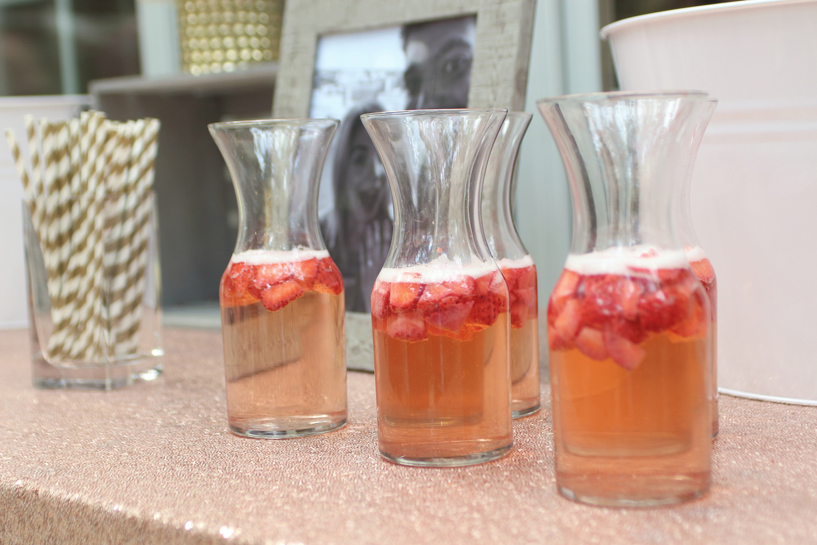 JS Weddings and Events, a Grand Rapids Wedding Planner and Floral Designer. A refreshing drink for those warm summer days. Strawberry Rose Sangria.